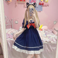 Summer New Japanese College Sweet Sailor Suit Sailor Collar Student Bow Dress Female school girl uniform lolita dress