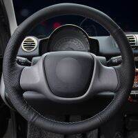 Black Artificial Leather Car Steering Wheel Cover for Smart Fortwo