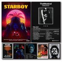 อัลบั้มเพลงปกแร็ปเปอร์ Starboy โปสเตอร์ไตรภาคสัปดาห์ ND โปสเตอร์สุนทรียศาสตร์ผ้าใบตกแต่งบ้านผนังศิลปะภาพจิตรกรรมฝาผนังประดับห้อง