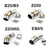 Motorcycle Exhaust link pipe middle pipe Muffler middle section For kawasaki ER6N Ninja 250 250R Z250 Z300 R25 R3 GP Adapter