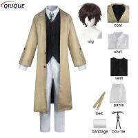 Anime Bungo Stray Dogs Armed Detective Agency Osamu Dazai Cosplay Costume Wig Full Set for Men