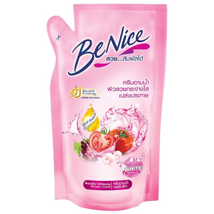 fernnybaby-บีไนท์-benice-400ml-ครีมอาบน้ำบีไนซ์-ผิวสวยกระจ่างใสเปร่งประกาย-ครีมอาบน้ำบีไนซ์ถุงเติมสีชมพู-400-มล