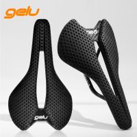 【LZ】✜▪  Gelu Bicicleta 3D Impresso Fibra De Carbono Sela Ultraleve 166g Oco Favo de Mel Confortável Almofada de Estrada Da Bicicleta MTB Respirável assento