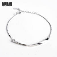 Ruifan เรียบบิด925สร้อยข้อมือเงินสำหรับผู้หญิงสีขาวทองสีกล่องโซ่ S925อุปกรณ์เครื่องประดับ Fine YBR156