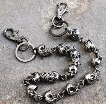 Punk Hip Hop Silver Color Metal Skull Waist Pants Chain Key Chains for Men  Unisex Rock Fashion Key Ring Jewelry Cool Keychain