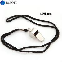 IOPOIT 1/2/5pcs ฟุตบอล ฟุตบอล บาสเก็ตบอล ผู้ตัดสินกีฬารักบี้ โรงเรียนฝึกปาร์ตี้ นกหวีดโลหะ เชียร์ลีดเดอร์ นกหวีดสแตนเลส เครื่องมือเชียร์ลีดเดอร์