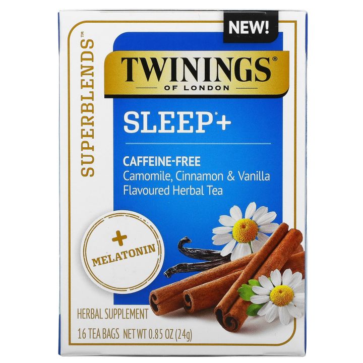 twinings-superblends-sleep-melatonin-herbal-tea-ชาทไวนิงส์-ไม่มีคาเฟอีน-ชาสมุนไพรสูตรเพื่อสุขภาพ-superblends-collection-แบบกล่อง16ซอง-ชาอังกฤษ-นำเข้าจากต่างประเทศ