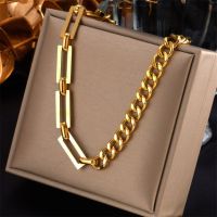 316L Stainless Steel New Fashion High-end Jewelry Hip Hop Minimalism Charm Thick Cuba Chain Choker Necklaces Pendants For Women Fashion Chain Necklace