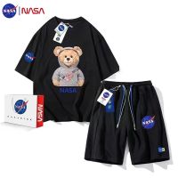 【July hot】 NASA NTYB joint short-sleeved for men and women summer tide brand sports suit loose casual fashion