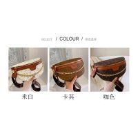 Western Style Texture Ladies Chest Bag Waist Fashion Printed Letter Shoulder Messenger Casual Versatile Comfortable Wide Strap