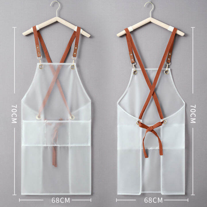 bib-apron-chef-apron-vinyl-cooking-apron-oil-resistant-apron-waterproof-kitchen-apron-transparent-cooking-apron