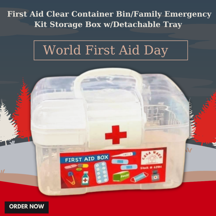 First Aid Clear Container Bin/Family Emergency Kit Storage Box with Detachable Tray Lazada PH