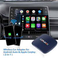 CARLIMEKI Wireless Android Auto Adapter &amp; Wireless Apple Carplay Adapter - 2 In 1,แปลงแบบมีสายเป็นไร้สาย,Wireless Carplay &amp;