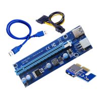 6ชิ้น Usb3.0 Ver009 Pci-e Riser Ver Ver 009S 1x ด่วน4x 8x ต่อ16x สล็อต Pcie การ์ดอะแดปเตอร์15pin สัญญาณเป็น6ขา