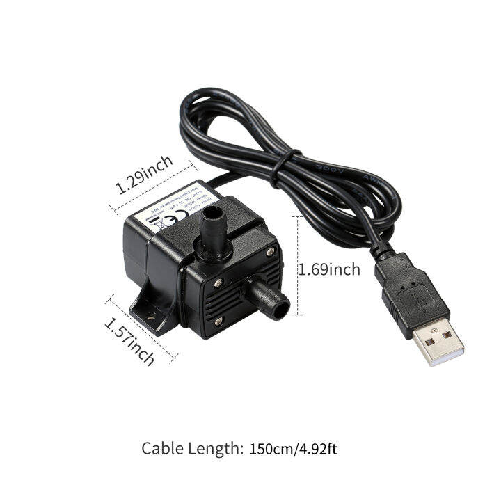 decdeal-usb-brushless-ปั๊มน้ำ-ultra-quiet-mini-dc5v-มอเตอร์ไมโครไร้แปลงถ่านน้ำและน้ำมันปั๊มกันน้ำปั๊มน้ำพุในน้ำ-aquarium-หมุนเวียน120l-h-1-2w-lift-3-28ft