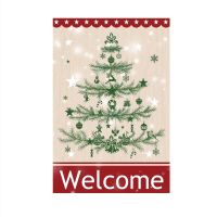 Johnin own design winter merry christmas snow man welcome Double-Sided Garden Flag