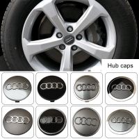 4ชิ้น60มม. 61มม. 68มม. 69มม. 77มม. ล้อขอบครอบคลุมฮับกลางสำหรับ Q5 Audi Q7 A1 A3 A4 A6 A8ดุมล้อฝาปิดโลโก้ฮับแคป