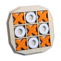 GuangquanStrade Tic TAC TAC Toe เกมเกมกระดานสำหรับครอบครัวโต๊ะเครื่องแป้งของเล่น XO สำหรับเด็กครอบครัวผู้ใหญ่