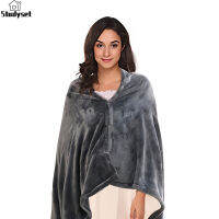 Studyset IN stock Portable Electric Shawl Cape 3 Temperature Settings Heated Throw Blanket Poncho Wrap For Home Office Travel