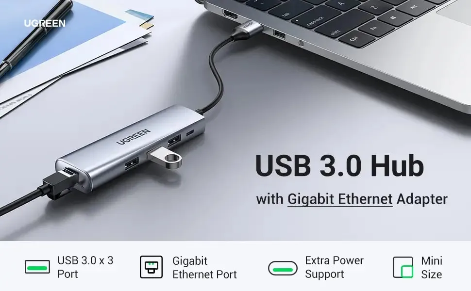 USB 3.0 to RJ45 Ethernet Adapter 4 in 1 Multiport USB Hub with Gigabit  Ethernet 1000Mbps RJ45 LAN Network Adapter Compatible and 3-Port USB3.0  Support Laptop PC Windows Linux MacOS, and More 