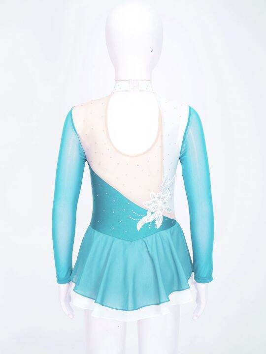 kids-girls-long-sleeve-hollow-back-ballet-leotards-dance-dresses-sparkling-rhinestone-figure-ice-skating-dress-dance-performance