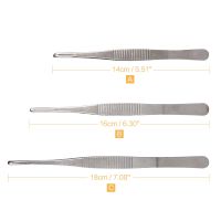 【YF】 1pc 14/16/18cm Surgical Tweezer Straight Forcep Serrated Lab Instrument