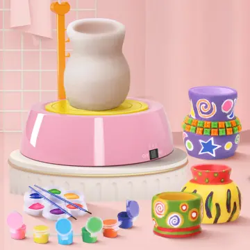 BEGINNERS POTTERY WHEEL KIT FOR KIDS WITH CLAY PAINTS AND TOOLS DIY TOY FOR  KIDS