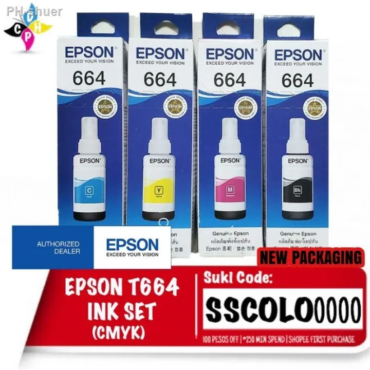Epson 70ml Original T664 Ink Bottle Cmyk Lazada Ph 2821