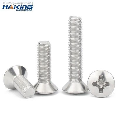 ✇✽ M2 M2.5 M3 M4 M5 M6 GB820 DIN966 A2-70 304 Stainless Steel Cross Recessed Phillips Raised Countersunk Head Half Oval Screw Bolt