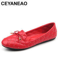 CEYANEAO2018 Sping Rhineston Ballerina Flats Moccasin Women Plus Size Shoes Slip On Loafers Fashion Femme Leather FlatE1089