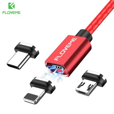 FLOVEME แม่เหล็กเคเบิลไมโคร USB Type C,สำหรับ iPhone 13 Xiaomi ไลท์นิ่ง12 3A สายชาร์จเร็วสายชาร์จ Type-C