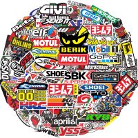 40/80pcs Random Motorcycle Stickers Decals Car Bike Helmet Tank Racing Sponsor Logo Set For Honda Yamaha Kawasaki Suzuki Ktm BMW