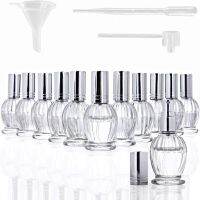 12Pcs Perfume Bottles Empty Engraved Glass Perfume Atomizer Bottles With Funnels Pipettes Dispensers Refillable Mist Sprayer