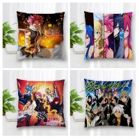 （ALL IN STOCK XZX）Customized fairy tail pillowcase with zipper, bedroom, office, home pillowcase, sofa decorative pillowcase, cushion pillowcase   (Double sided printing with free customization of patterns)