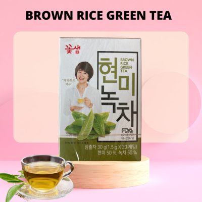 ชาเกาหลี ชาเขียว brown rice green tea 현미녹차 1 box 20T ซอง ชาเพื่อสุขภาพ