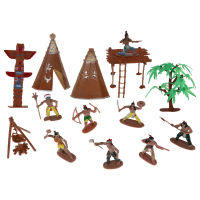 HOMEMAXS 2 Sets Indian Figures Scale Models Imitated Indian Figurines Primitive Tribe Adornments