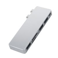 【▤】 Rehmans store. USB ตัวอ่าน SD Pro,พอร์ตพร้อม USB ฮับ USB 3.0 MicroSD 6ชนิดสำหรับ MacBook C ฮับและอะแดปเตอร์ USB C