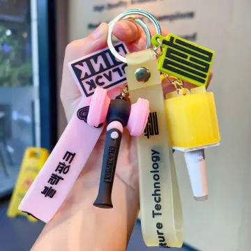 Kpop Blackpink Mini Lightstick Keychain Hammer Heart Keyring JISOO JENNIE