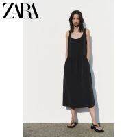 Zaraˉ 2643214??800 summer new sleeveless black thin side pocket dress vest suspender skirt female