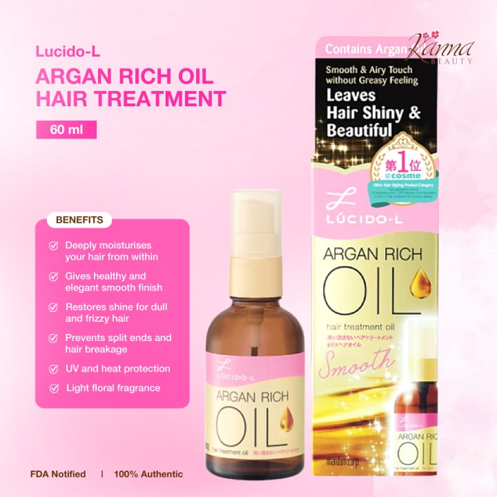 LucidoL Argan Rich Oil Hair Treatment Oil 60ml Lazada PH