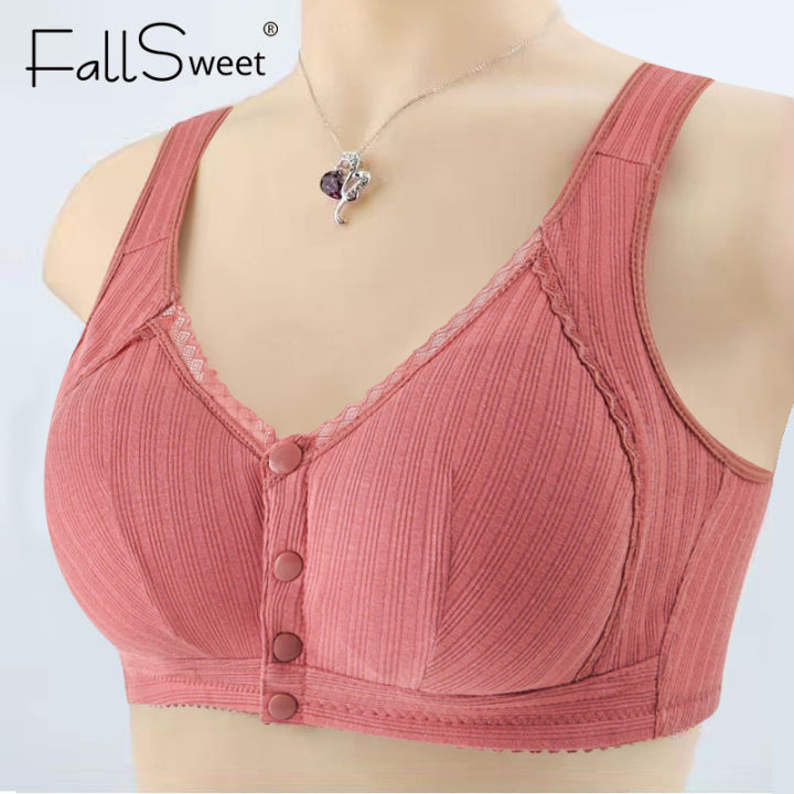 FallSweet Cotton Bra for Woman Front Buckle Plus Size Underwear