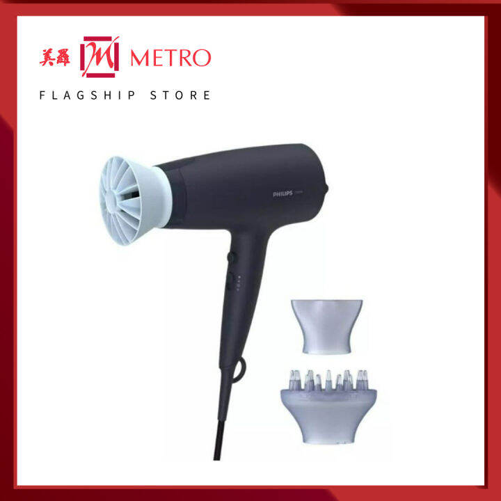 Philips 2100W 3000 Series Hair Dryer with Ionic Care & Diffuser BHD360