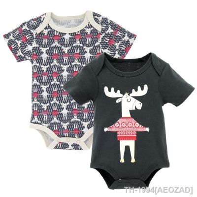 ◈ roupas do bebê menino impressão natal recém-nascidos de casamento macacão manga curta corpo