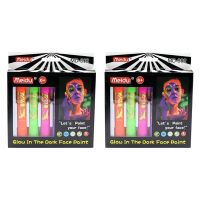 6Pcs Glow In Dark Face Paint Crayons UV Black Light แต่งหน้า Neon Face และ Body Paint Marker สำหรับ Halloween Masquerades