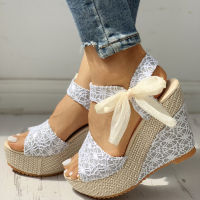 hot lace Leisure Women Wedges heeled women Shoes 2022 Summer Sandals Party Platform High Heels Shoes Woman