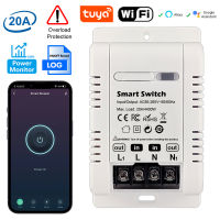 Tuya 20A Smart Switch Circuit Breaker APP ควบคุม Power Monitor ป้องกันการโอเวอร์โหลดทำงานร่วมกับ Alexa Home Siri