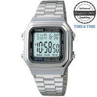 Time&amp;Time Casio นาฬิกาข้อมือ สีเงิน สายสแตนเลส รุ่น A178WA-1ADF