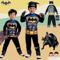 Swimming Wear 2piece for Boy Bat man ชุดว่ายน้ำเด็กผู้ชาย สีดำ เสื้อแขนยาว กางเกงขายาว พร้อมหมวกว่ายน้ำและถุงผ้า ลิขสิทธิ์แท้