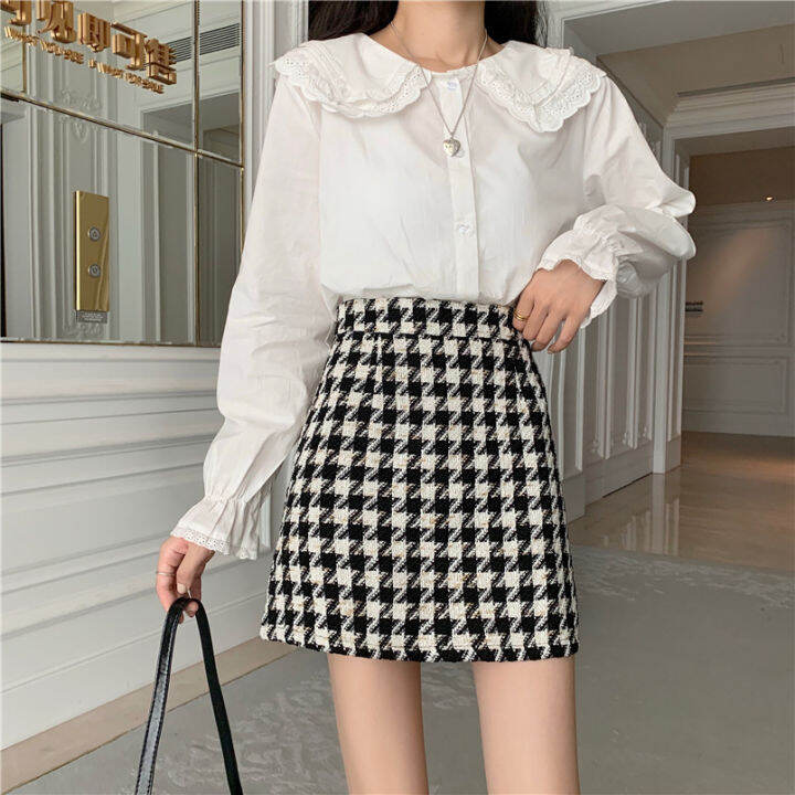 Checkered skirt outlet lazada