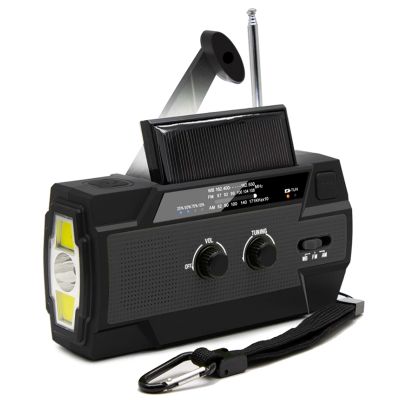 Multifunctional Radio Hand Crank Solar Crank Dynamo Powered AM/FM/WB Weather Radio with LED Lights 4000MAh